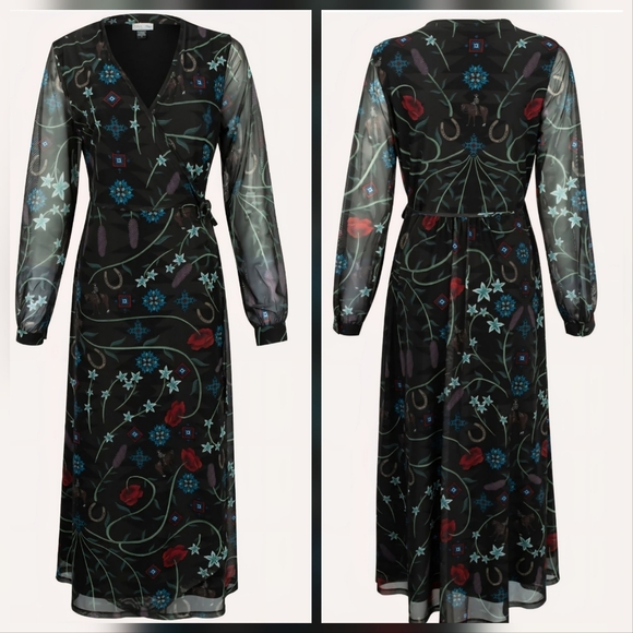 Tasha Polizzi Printed Vera Wrap Dress Size M - Picture 12 of 12